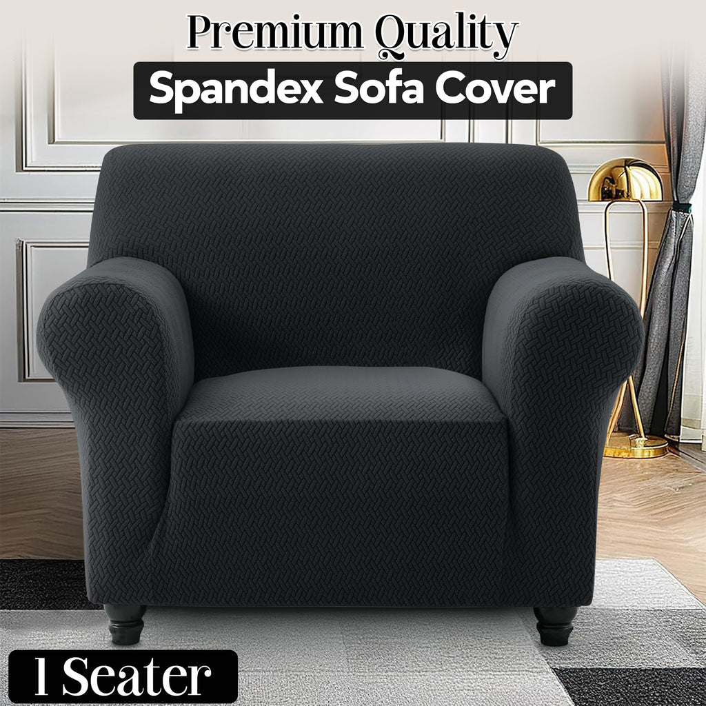 Plush Thick Spandex Sofa Cover Elastic Bottom – Soft Stretchable Couch Slipcover, Non-Slip, Machine Washable, 6 Colors, 2/3 Seater, Living Room Apartment Office Home Decor