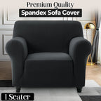 Plush Thick Spandex Sofa Cover Elastic Bottom – Soft Stretchable Couch Slipcover, Non-Slip, Machine Washable, 6 Colors, 2/3 Seater, Living Room Apartment Office Home Decor