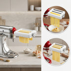 3-in-1 Stainless Steel Pasta Maker Attachment for Stand Mixers – Homemade Spaghetti, Fettuccine & Noodle Making Kit