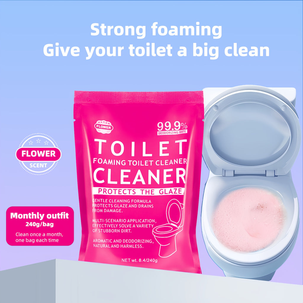 Foam Toilet Powder Cleaner 5 Pack – Fast-Acting Stain Remover, Drain Unclogger & Deodorizer for Toilets, Ocean & Floral Scent, No Harsh Chemicals, Travel & Home Use