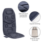 Heated Massage Seat Cushion with 10 Vibration Motors – 5 Modes 3 Intensity Levels Back & Seat Warmer Pad for Recliner Office Chair, 30-Min Auto Shut-Off, Father's Day Mother's Day Gift