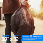 30 Gallon Trash Bags 200 Count Large Black Garbage Bags Bulk 4 Rolls Leak-Proof Ultra Strong for Kitchen Garden Industrial Commercial Home 113.5L