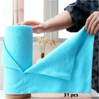 Reusable Microfiber Cleaning Towels 51pcs – Tearable Kitchen Roll Wipes, Absorbent Dish Cloth & Paper Towel Replacement, Multi-Surface Household Cleaning Rags, Eco-Friendly Kitchen Supplies