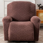 Stretch Recliner Chair Covers 4-Piece Set Non-Slip Elastic Bottom Slipcovers for Reclining Chair – 92% Polyester Polar Fleece Furniture Protector for Living Room Pet Scratch Stain Protection