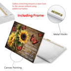 Inspirational Quote Canvas Wall Art Framed Sunflower Red Butterfly – Every Day Is A New Beginning Rustic Farmhouse Wall Decor Ready to Hang, Motivational Living Room Bedroom Gift