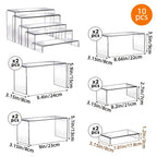 Clear Acrylic Risers for Display, Multi-Pack Riser Display Stands for Funko Pop Figures, Cupcakes, Jewelry & Perfume – Multiple Sizes & Quantities for Home, Halloween & Christmas Decor