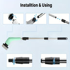 Electric Scrubber Brush with 9 Brush Heads 5 Speeds & 3 Extendable Handles - Power Cleaning Brush for Bathroom, Kitchen, Tiles, Floors & Carpets