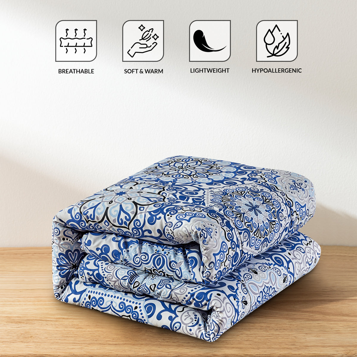 5-Piece Comforter Set – Reversible Quilted Down Alternative Bedding Set with Pillow Shams, Bed Skirt & Cushion | All Season | Twin, Queen, King