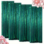 Sequin Backdrop Curtains 4 Panels 2FT x 8FT Glitter Party Decorations for Wedding Birthday Photo Booth Stage Background 30+ Colors