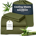 Bamboo Bed Sheets Set 1660TC Ultra Soft Deep Pocket Cooling 3/4pcs – Luxury Fitted Sheet & Pillowcase Set for Twin Full Queen King, 14 Colors
