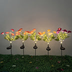 Solar Snow Lotus Flower Lights Set of 5 – Waterproof Outdoor Solar Garden Lights, Ambient Stake Lights for Lawn, Garden, Pathway & Courtyard, Warm Romantic Holiday Decor Gift