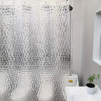 3D Geometric Water Cube Shower Curtain Translucent – Bathroom Divider with Rust-Proof Metal Eyelets & Plastic Hooks | 150 & 180 Width Home Bathroom Decor