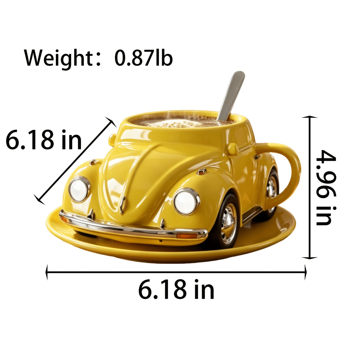 Vintage Car Shaped Resin Mug Ornament, Retro Classic Auto Coffee Cup Sculpture for Desktop, Office & Car Dashboard Decor, Unique Collectible Gift for Car Enthusiasts in 8 Colors