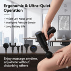 Mini Massage Gun LED Touch Screen 6 Massage Heads Ultra-Quiet Brushless Motor Portable Handheld Muscle Massager for Sports Fitness Recovery Black Gray Red