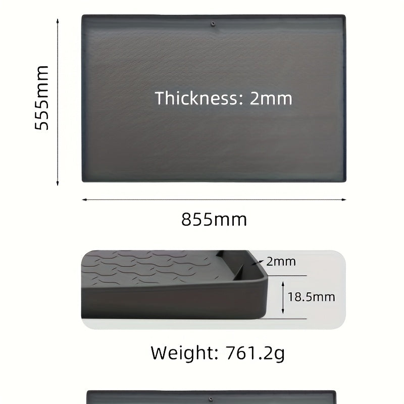 Under Sink Mat Waterproof 34x22 Inch - Silicone Cabinet Liner Drip Tray for Kitchen & Bathroom, Shelf Protector Organizer for Under Sink Storage, Large & Gray Options