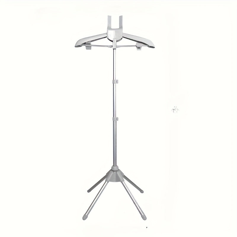 Foldable Ironing Rack & Clothes Drying Rack – Height-Adjustable, 360° Rotating Arm, Space-Saving Telescopic Laundry Stand for Home & Small Spaces | Black & Grey