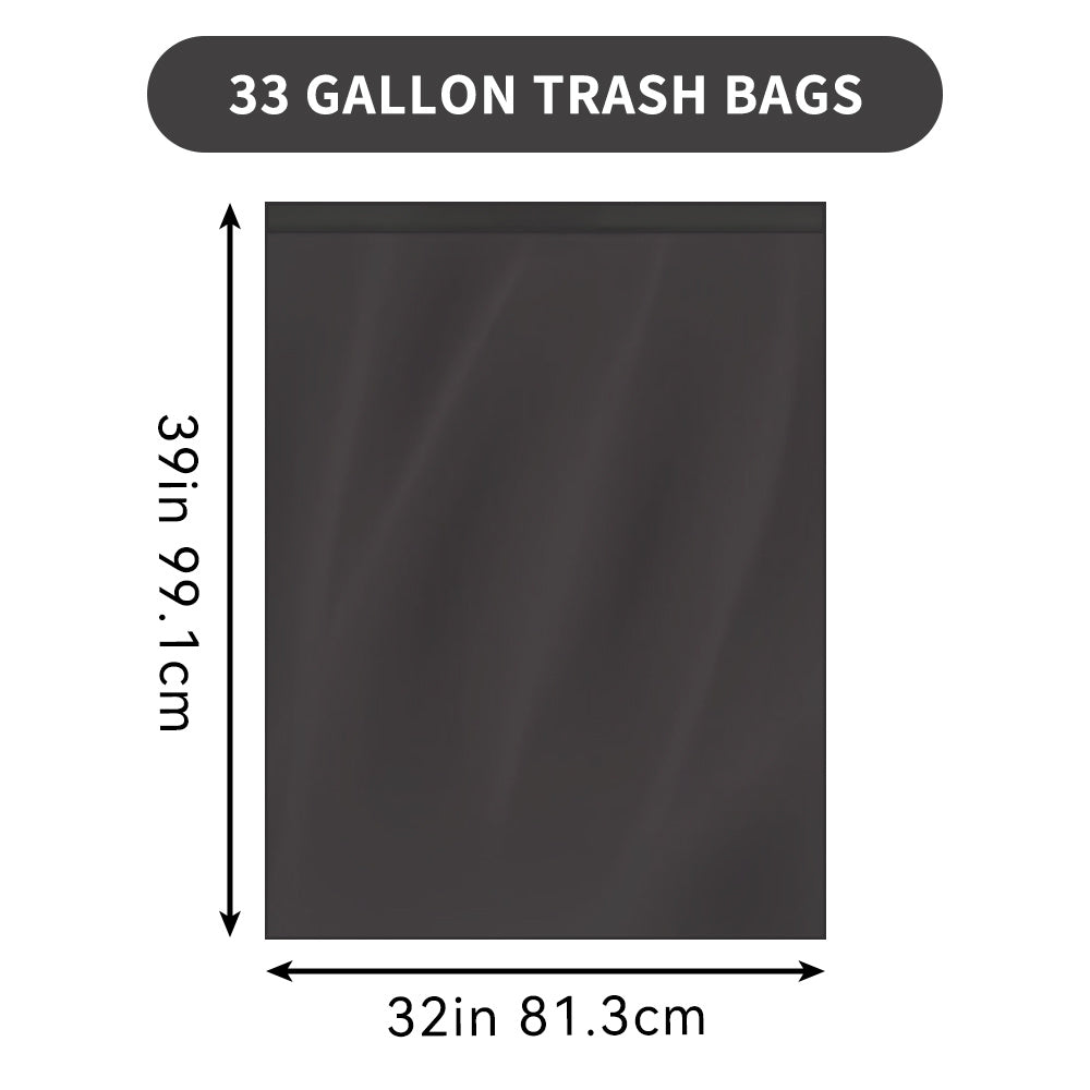 33 Gallon Trash Bags 180 Count 60 Bags Per Roll Tear Resistant Leak Proof Disposable Large Garbage Bags for Home Garden Industrial Commercial Use