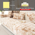 Faux Lamb Fluffy Sofa Cover Modern Gradient – Thick Plush Pet-Friendly Polyester Sofa Protector, Machine Washable 450-500g Fabric for Single, Double, Triple & Combination Sofas