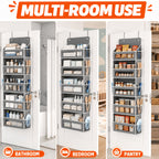 5-Shelf Over Door Hanging Organizer Non-Woven – No Drill Wall & Door Mount Storage Bag with Shelf Baskets for Bedroom, Bathroom & Closet