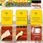 Beeswax Wood Polish Liquid Wax 1.35oz with Sponge Non-Toxic Long-Lasting Gloss for Furniture Hardwood Floors Desks Cabinets Multi-Surface Wood Restorer
