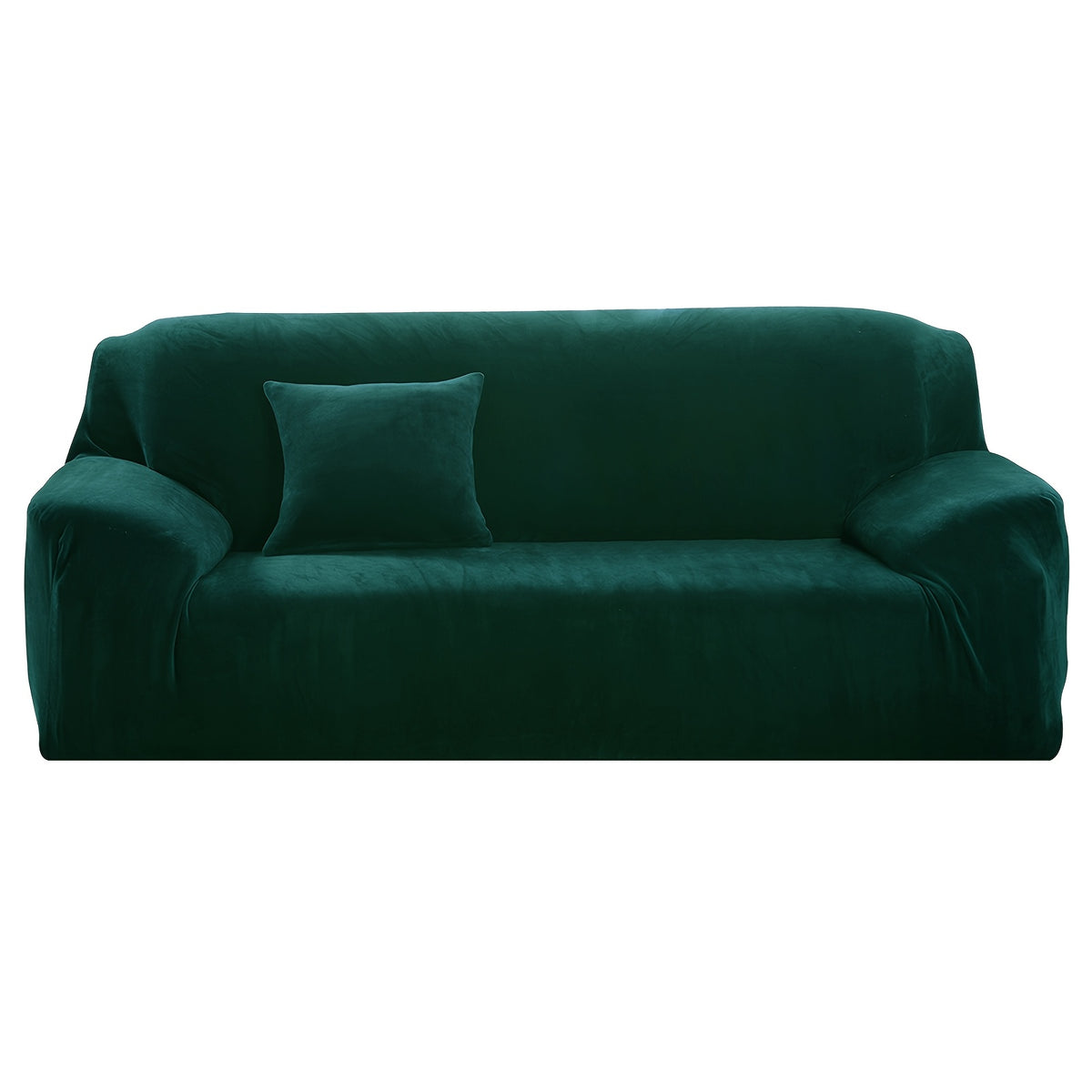 Velvet Stretch Sofa Cover Slipcover – Thick High-Elasticity Plush Couch Cover for L-Shape 1 2 3 4 Seater, Polyester Spandex Furniture Protector with Pillowcase for Living Room