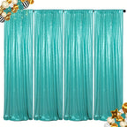 Sequin Curtains Backdrop 4 & 6 Panels 2x8FT - Shimmer Glitter Party Backdrop Curtain for Wedding Birthday Bachelorette Photo Booth, 25 Colors Reusable Event Decoration