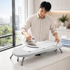 Tabletop Ironing Board Small Portable with 2 Heat-Resistant Covers & Holder – Non-Slip Feet, Compact Design for Home & Travel | Grey, Beige, Blue, Pink, Black
