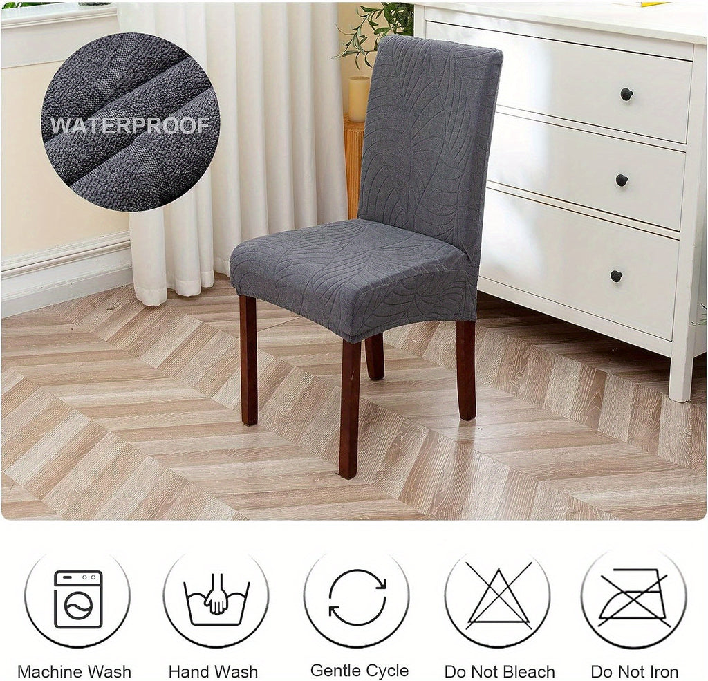 Stretch Jacquard Dining Chair Covers Set of 4 or 6 Removable Washable Polyester-Elastane Slipcovers – Chair Protector for Kitchen Home Hotel Restaurant, Valentine's Day Home Decoration