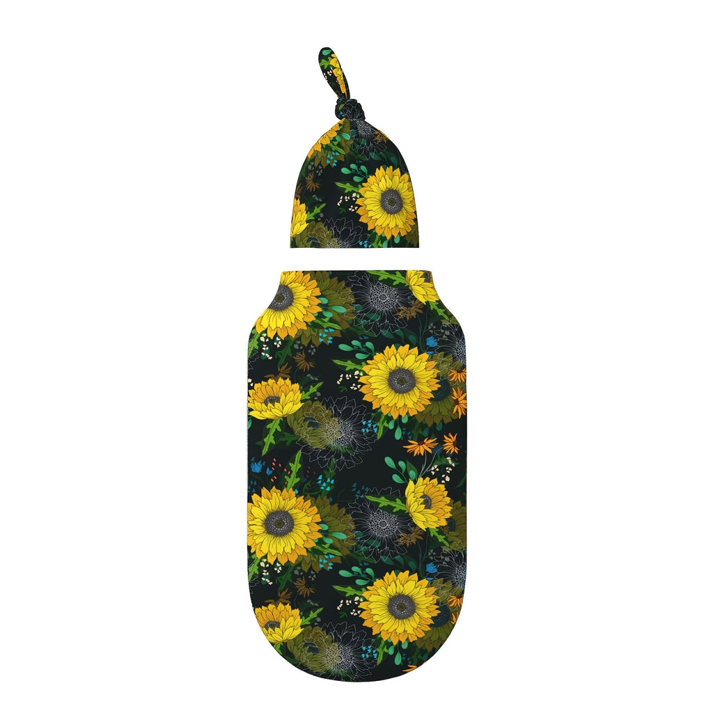 Baby Swaddle Blanket Stretchy Wrap for Newborns & Infants – Soft Receiving Blanket in 5 Nature-Inspired Patterns, Butterfly, Sunflower, Bee, Life Tree & Moon Star
