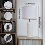27" Modern Ceramic Table Lamp Set of 2 – Farmhouse Bedside Lamps with 3 Color Temperatures for Bedroom, Living Room & Office (LED Bulb Included)