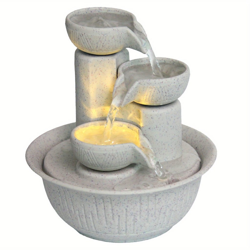 Desktop Water Fountain USB Powered Waterfall Humidifier – Relaxing Indoor Tabletop Decor for Office Home, Creative Gift for Christmas Valentine Halloween