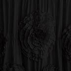 Ruffled Shower Curtain Farmhouse 72x72 - Handmade 3D Flower Vintage Ruched Fabric Bathroom Curtain, Victorian Romantic Luxury Decor, Black Pink Camel, Waterproof Microfiber 12 Holes
