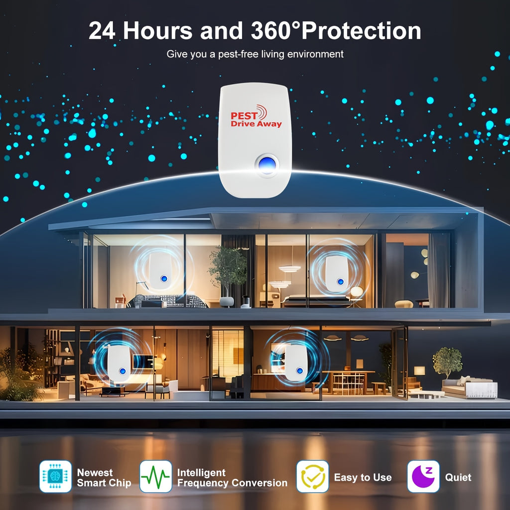 Ultrasonic Pest Control Device 2026 Upgraded Plug-In Repeller for Mosquitoes Mice Cockroaches Ants Spiders Fleas Chemical-Free Indoor Pest Repellent for Home Kitchen Office 4 6 8 Pack