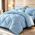 Diamond Pattern Quilt Bedding Set with Pillowcases 2/3 Piece – Soft Breathable Lightweight Comforter Twin Queen King 30+ Colors