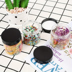 Clear Plastic Jars with Black Lids 4oz 12-Pack Leakproof Storage Containers - Food Grade PET for Spice Honey Peanut Butter Candy Cookie Slime Travel - Kitchen Pantry & Craft Organizer
