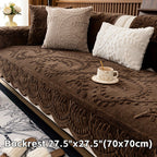 Faux Rabbit Fur Sofa Cover Thick Winter Warm Couch Protector Non-Slip Machine Washable Pet-Friendly Floral Sofa Slipcover for 1 2 3 4 Seater Living Room Bedroom