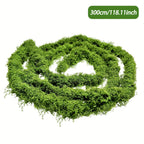 Artificial Moss Vine Decorative Greenery – 5ft 10ft 16ft Fake Vines for Wall Decoration, Wedding Backdrop, Fence, Garden, Christmas & Party Decor
