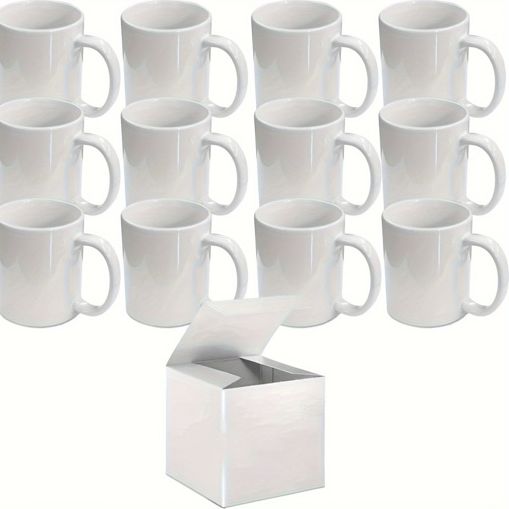 11oz Sublimation Blank Coffee Mugs 12 Pack - White Ceramic DIY Custom Print Mugs for Tea Coffee Juice Gift Corporate Events | Nuvia Haven
