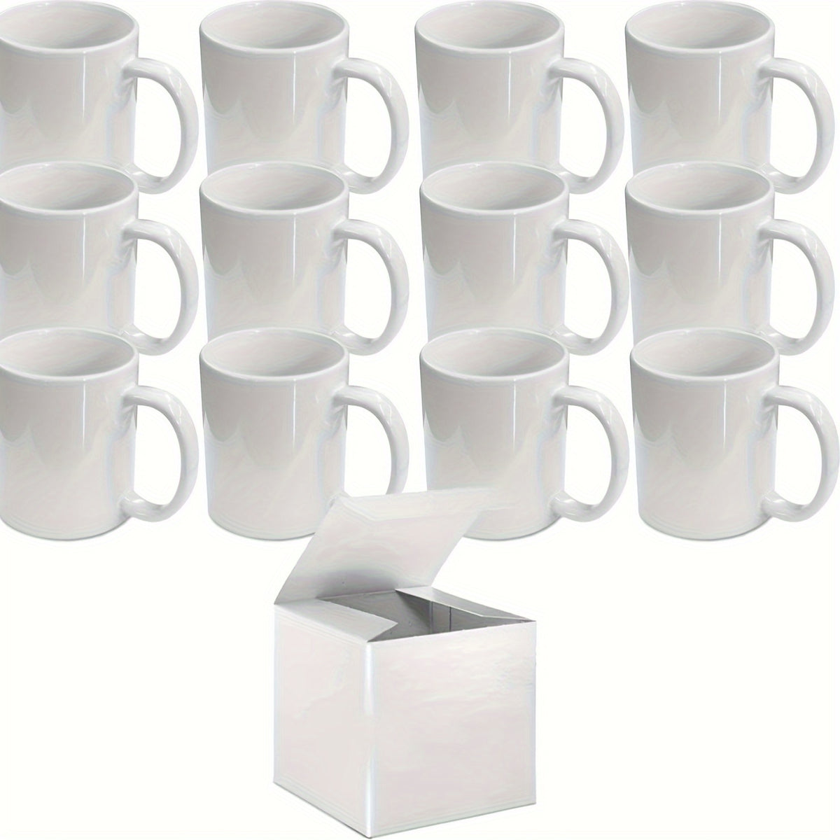 11oz Sublimation Blank Coffee Mugs 12 Pack - White Ceramic DIY Custom Print Mugs for Tea Coffee Juice Gift Corporate Events | Nuvia Haven