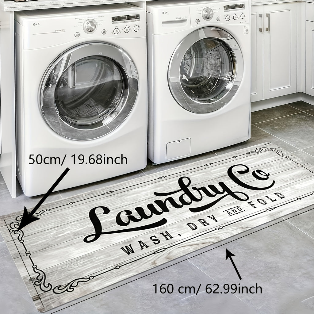 Laundry Room Rug Non-Slip Runner Washable Easy Clean Mat – Floor Protection for Washer Dryer Front, Laundry Area & Home | Multiple Sizes & Colors