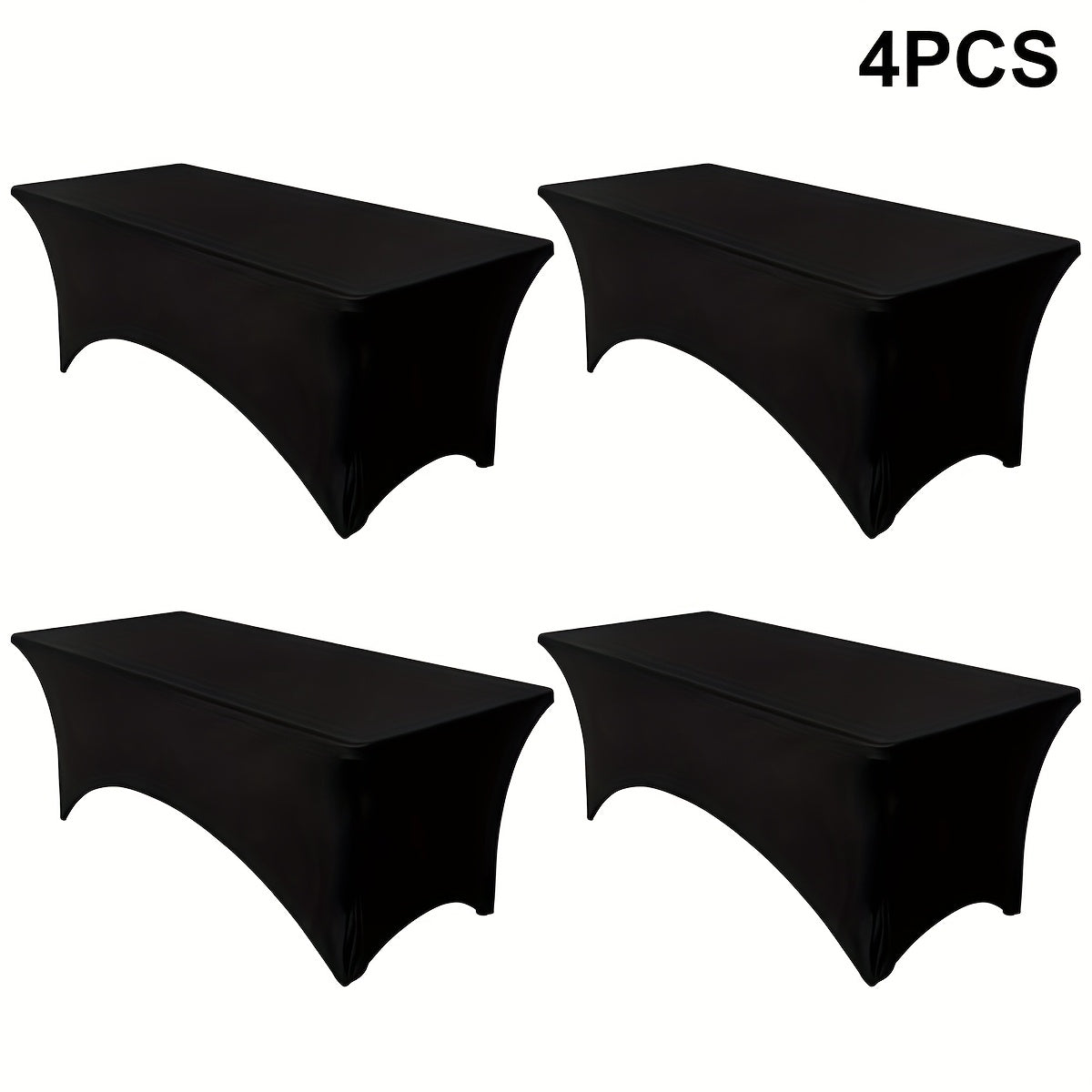 Spandex Fitted 6FT Tablecloth for Rectangular Tables – Wrinkle-Resistant Elastic Table Cover for Parties, Weddings, Trade Shows & Events – 2/4/8/12-Pack in Black, White & Light Yellow