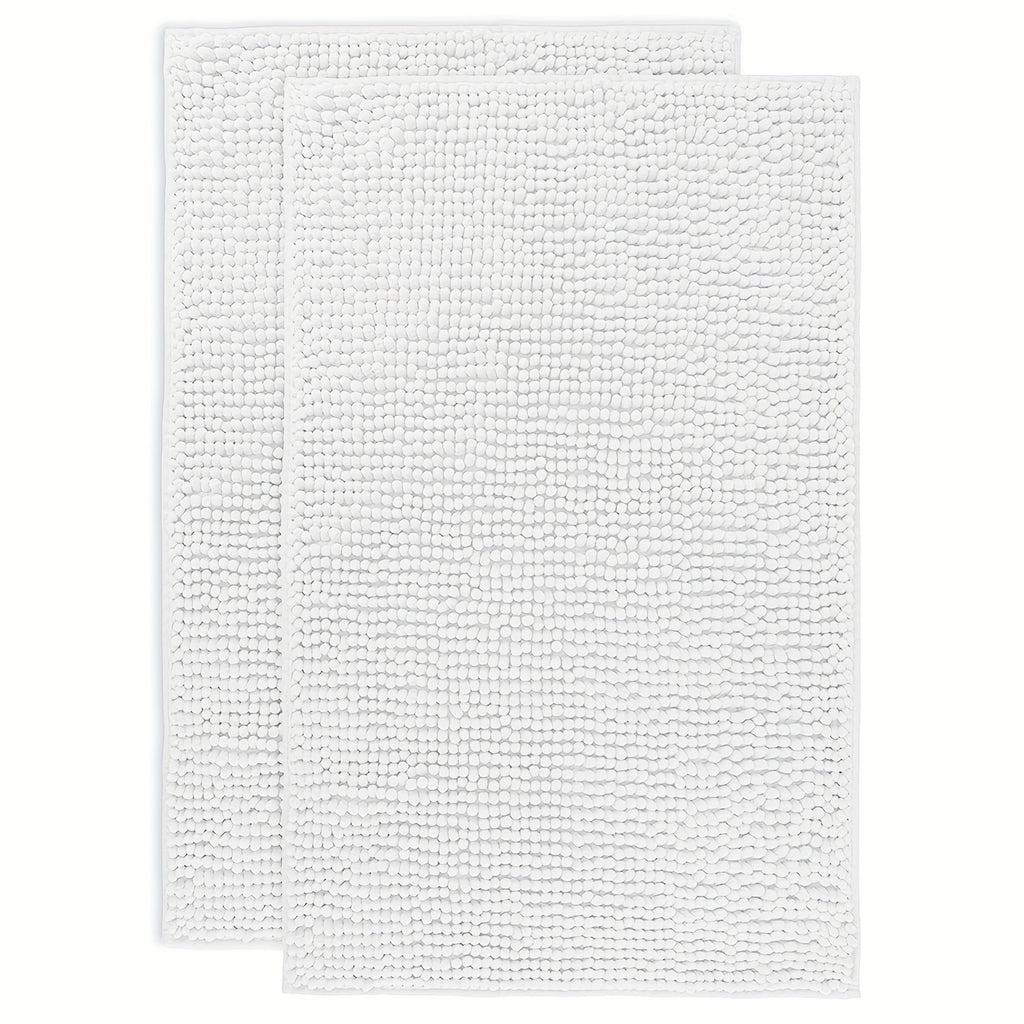 Chenille Bathroom Rug Extra Soft Absorbent Bath Mats for Bathroom Floor – Non-Slip, Water Absorbent, Machine Washable Bath Mat