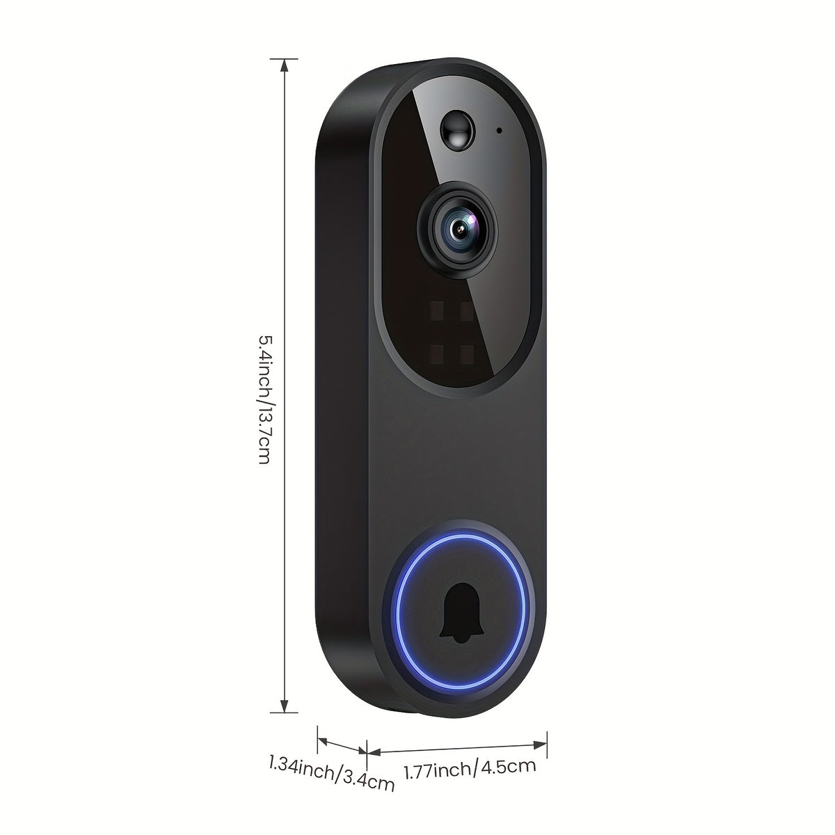 2K Smart Video Doorbell Camera – 166° Wide Angle, AI Human Detection, Two-Way Voice, Night Vision, Cloud Storage & 2.4G WiFi Wireless Doorbell for Home Security