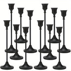 Metal Taper Candle Holders Set Elegant Detachable Base for Wedding Centerpiece Candlelit Dinner Table Decor Home Accent Copper and Black Set of 6 12 36