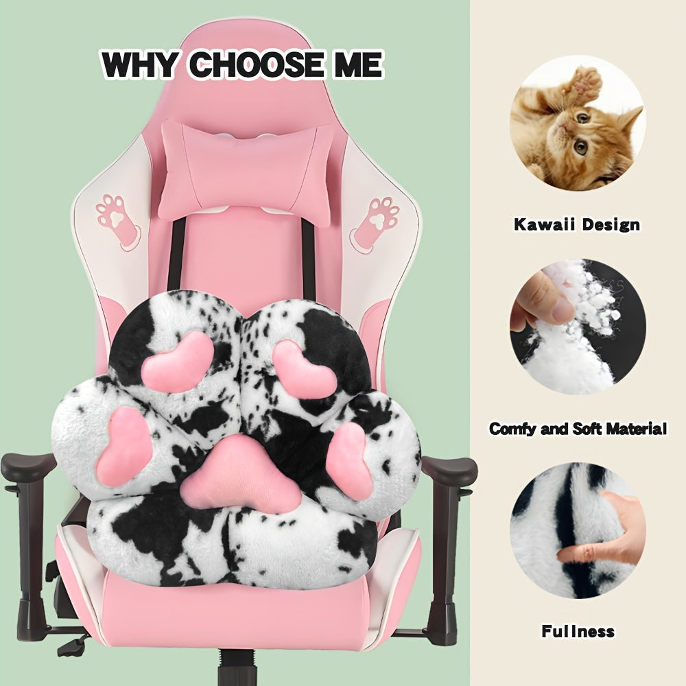 Cat Paw Cushion Jumbo Plush 23.6"x27.6", Oversized Cute Cat Paw Print Pillow with Quilted Cover & Filling for Office Chair, Gaming Chair, Bed & Floor Decor