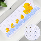 Non-Slip Bathtub Mat with Suction Cups & Drain Holes – PVC Shower Mat 40x16, Cushioned, Machine Washable, Fun Ocean Designs for Kids & Adults