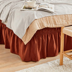 Elastic Wrap Around Bed Skirt No-Lift, 15 Inch Drop Microfiber Dust Ruffle, 30 Fade-Resistant Colors, Machine Washable, Twin Full Queen King Size