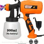 HVLP Electric Airless Paint Sprayer Gun with 3 Spray Patterns 27oz Container for House Walls Fence Furniture Cabinets Doors Car DIY Projects – Easy Clean Cordless Electric Spray