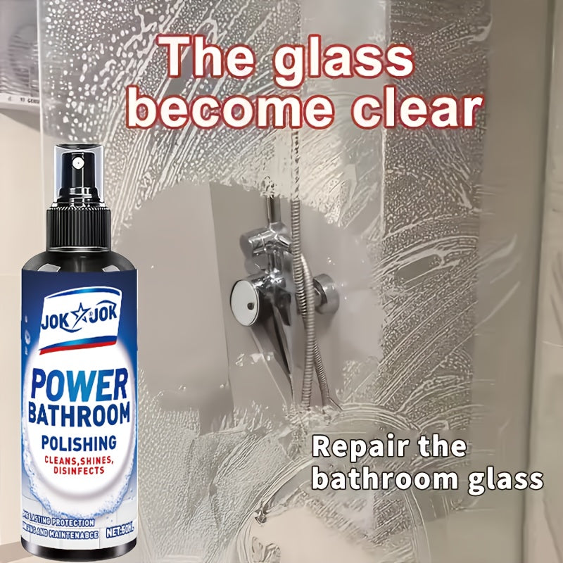 Shower Glass Cleaner Spray – Hard Water Stain & Soap Scum Remover for Shower Doors, Mirrors & Tiles, Streak-Free Shine, Powerful Bathroom Glass Cleaning Formula