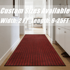 Runner Rug for Hallway Entryway Kitchen – Indoor Outdoor Non-Slip Rubber Backing, 200+ Custom Sizes, 8 Colors, Stain Resistant Low Pile Carpet Runner